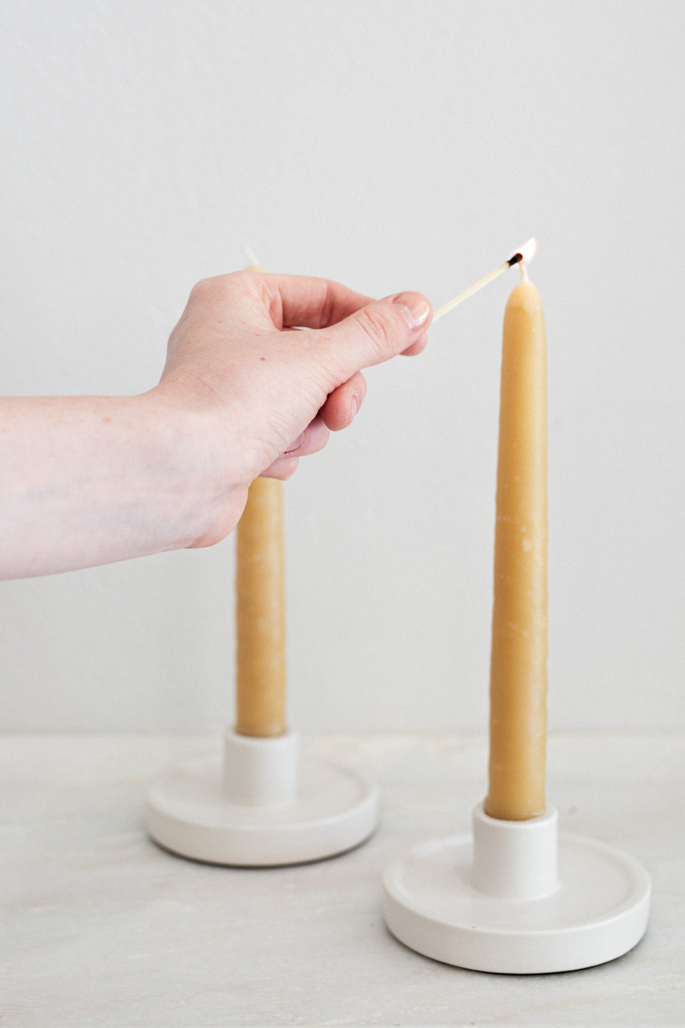 Handmade Beeswax Taper Candle | Pair