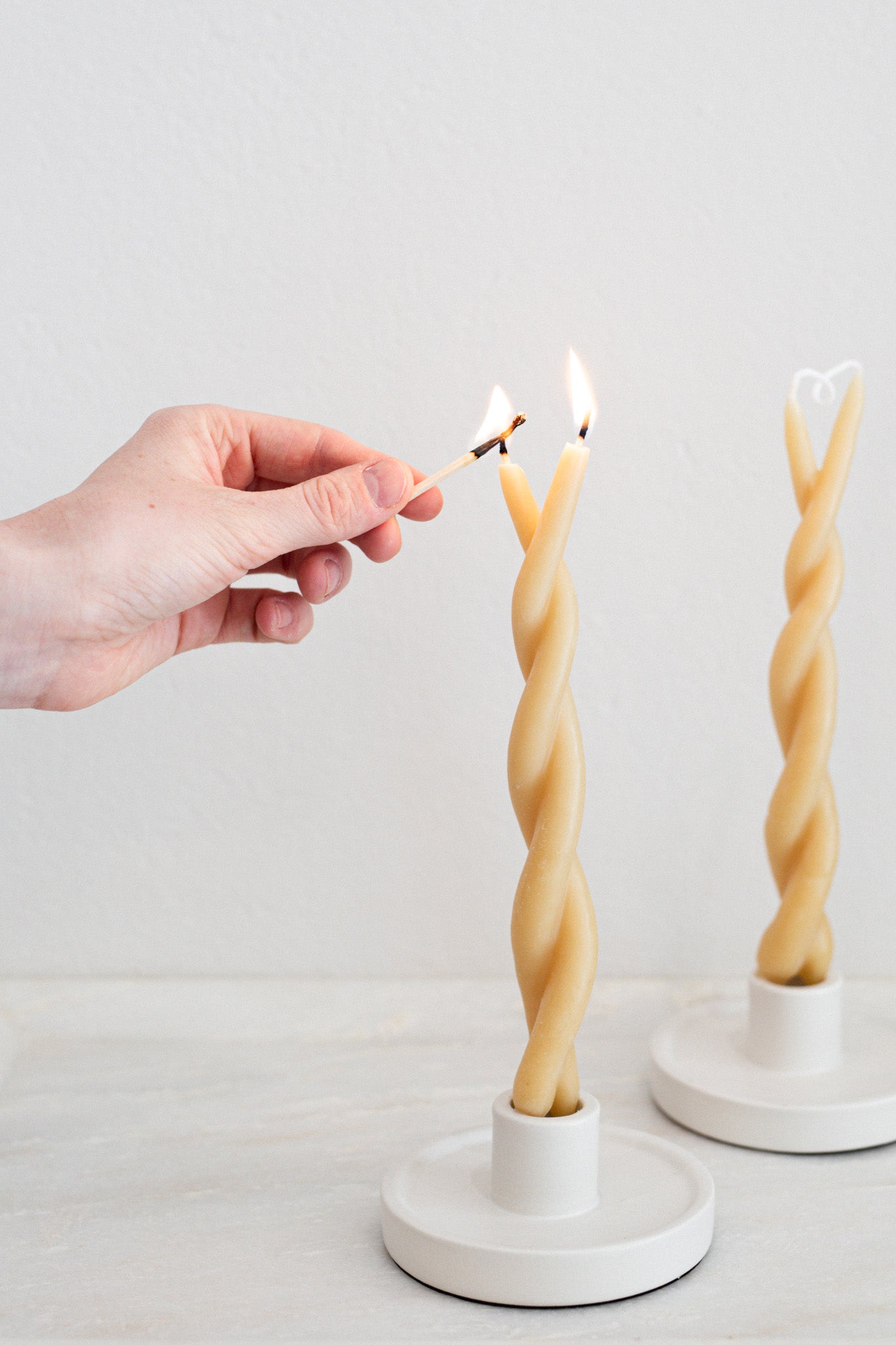 ‘The Lovers’ Twist Beeswax Candle