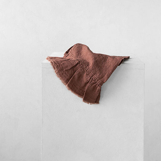Linen Ruffle Guest Towel | 'Moro'