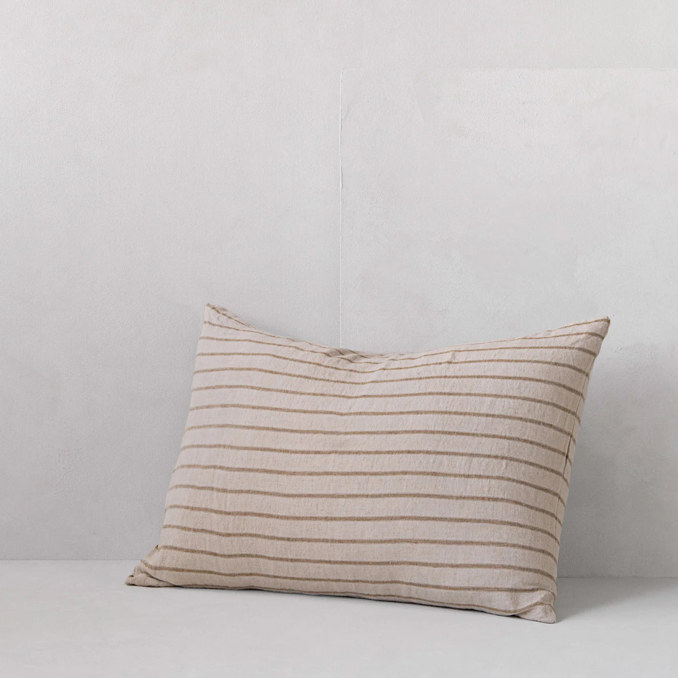 Stripe Linen Pillowcase Standard | Brun/Sable