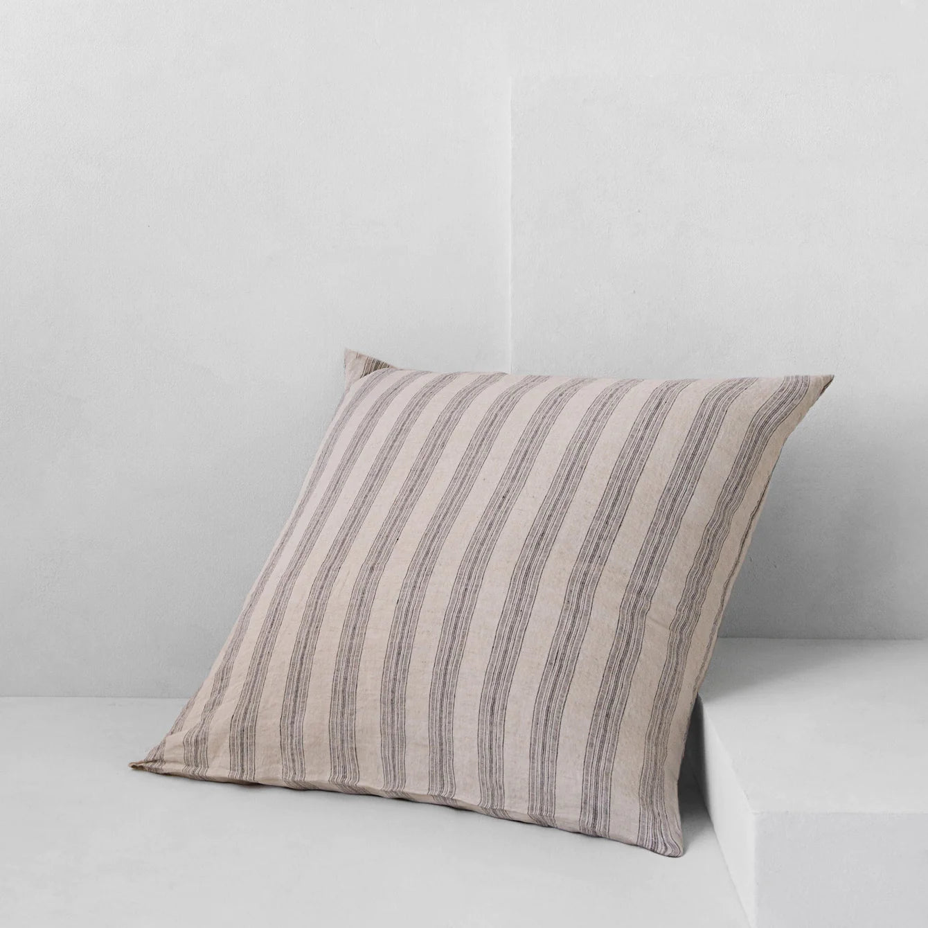 Stripe Linen Pillowcase x Euro | Roy/Sable