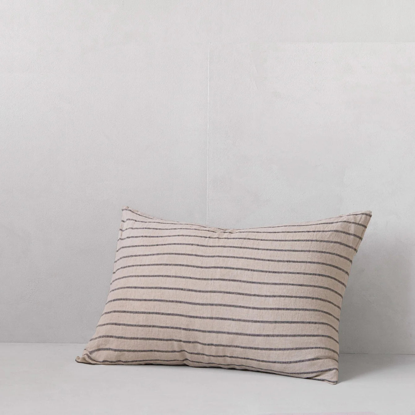 Linen Pillowcase x Standard | Nox/Sable stripe
