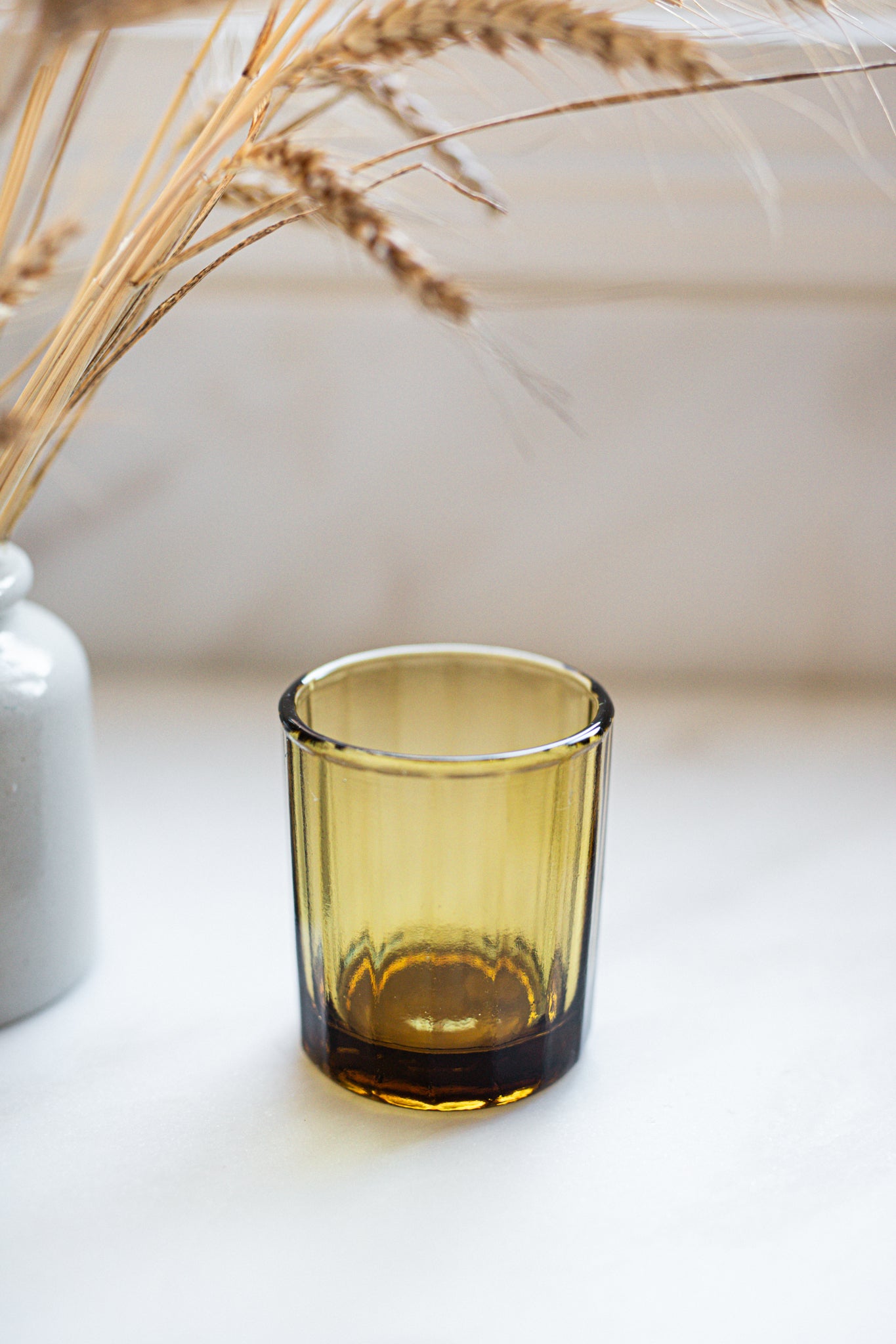 Hand Blown Glass Tumbler in Amber