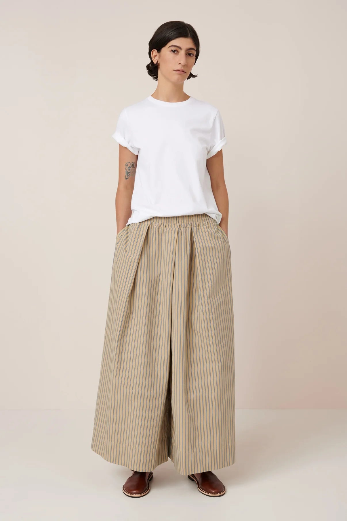 The Athena Pant in Double Pinstripe
