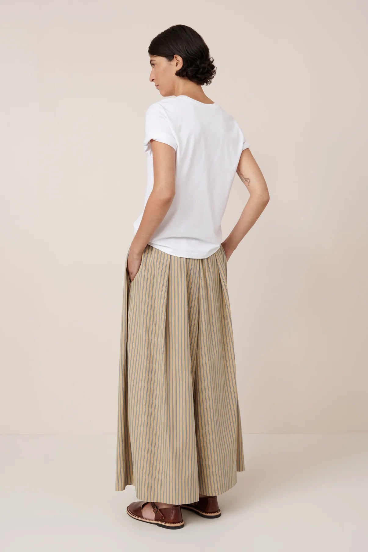 The Athena Pant in Double Pinstripe