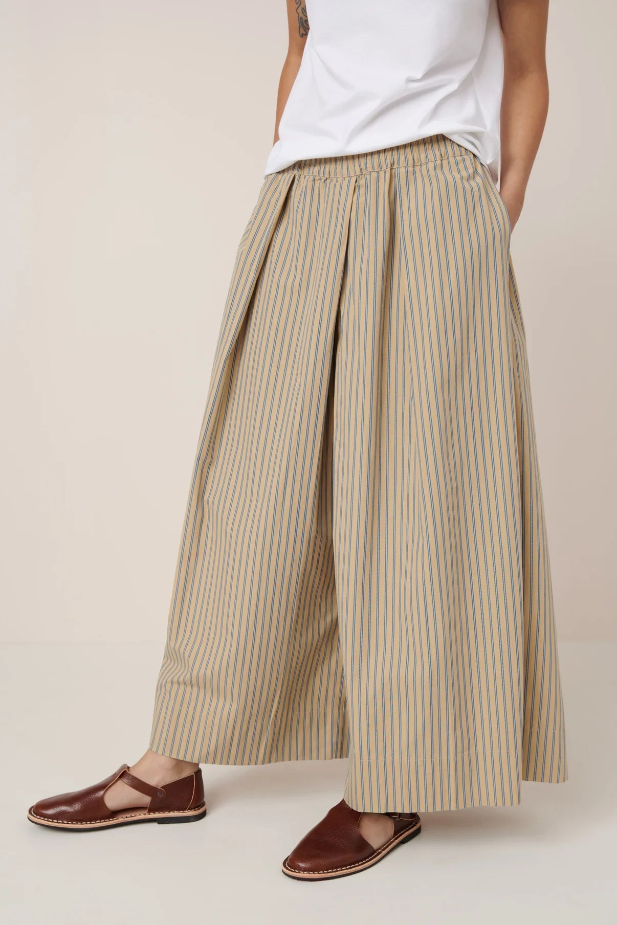 The Athena Pant in Double Pinstripe