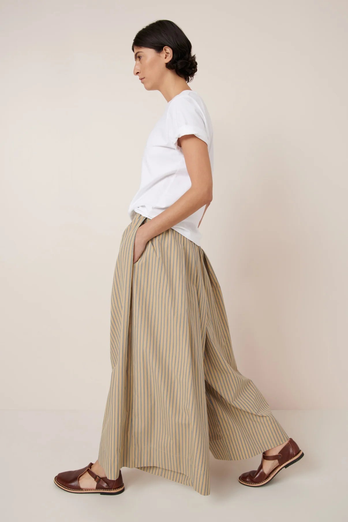 The Athena Pant in Double Pinstripe