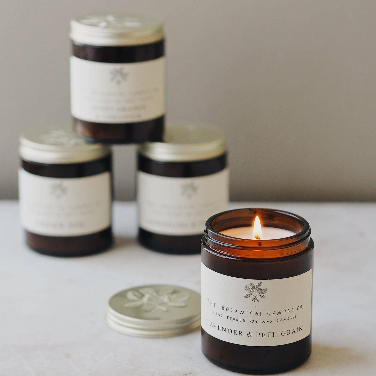 English Scented Candles in Amber Glass Jars 180ml