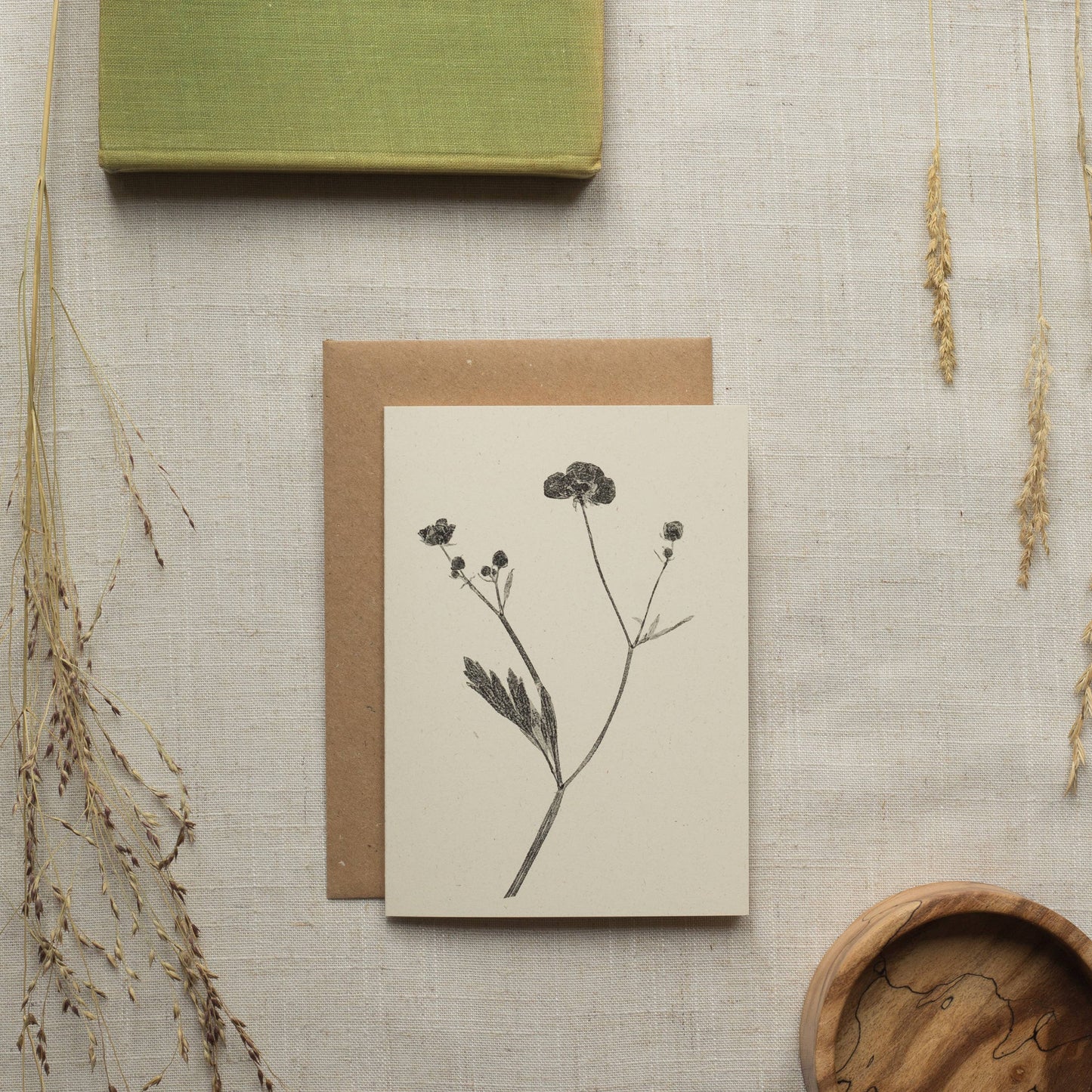 Meadow Buttercup Flower Greeting Card A6 Recycled Card