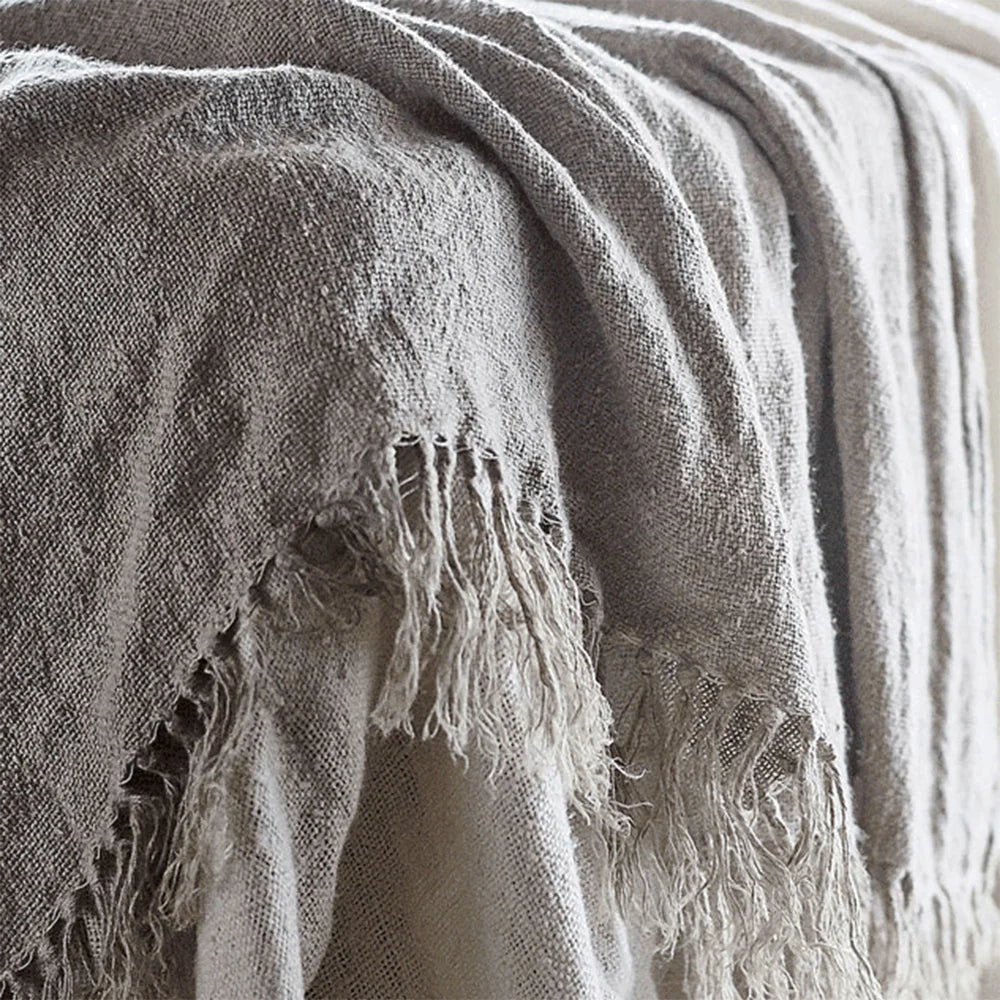 Handloomed Linen Throw in Natural