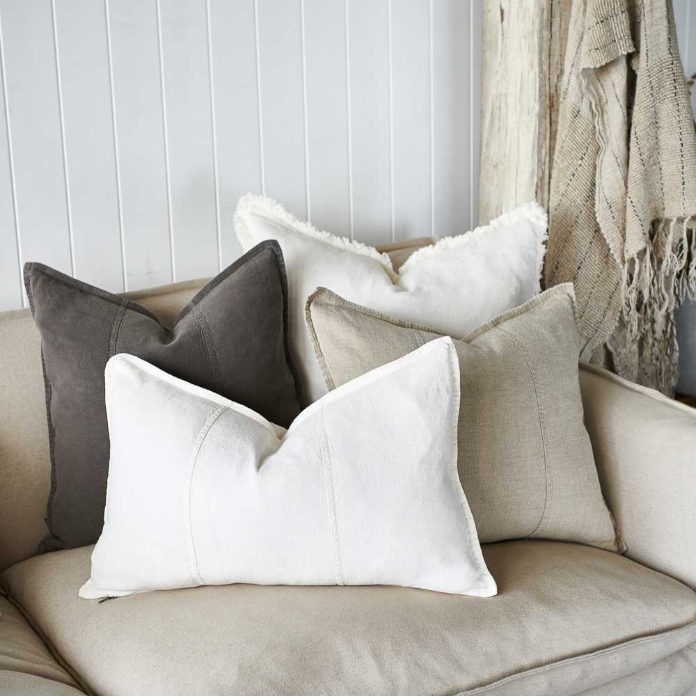 The Luca Linen Cushion - Off White