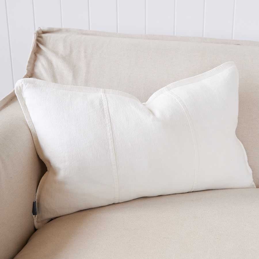The Luca Linen Cushion - Off White