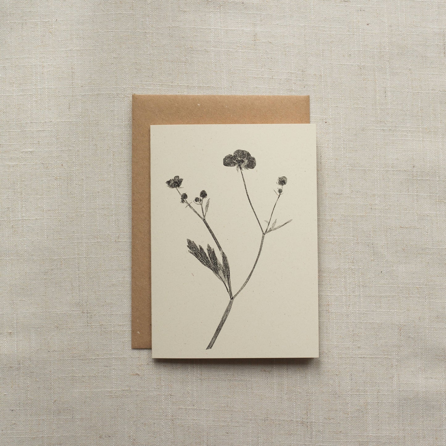 Meadow Buttercup Flower Greeting Card A6 Recycled Card