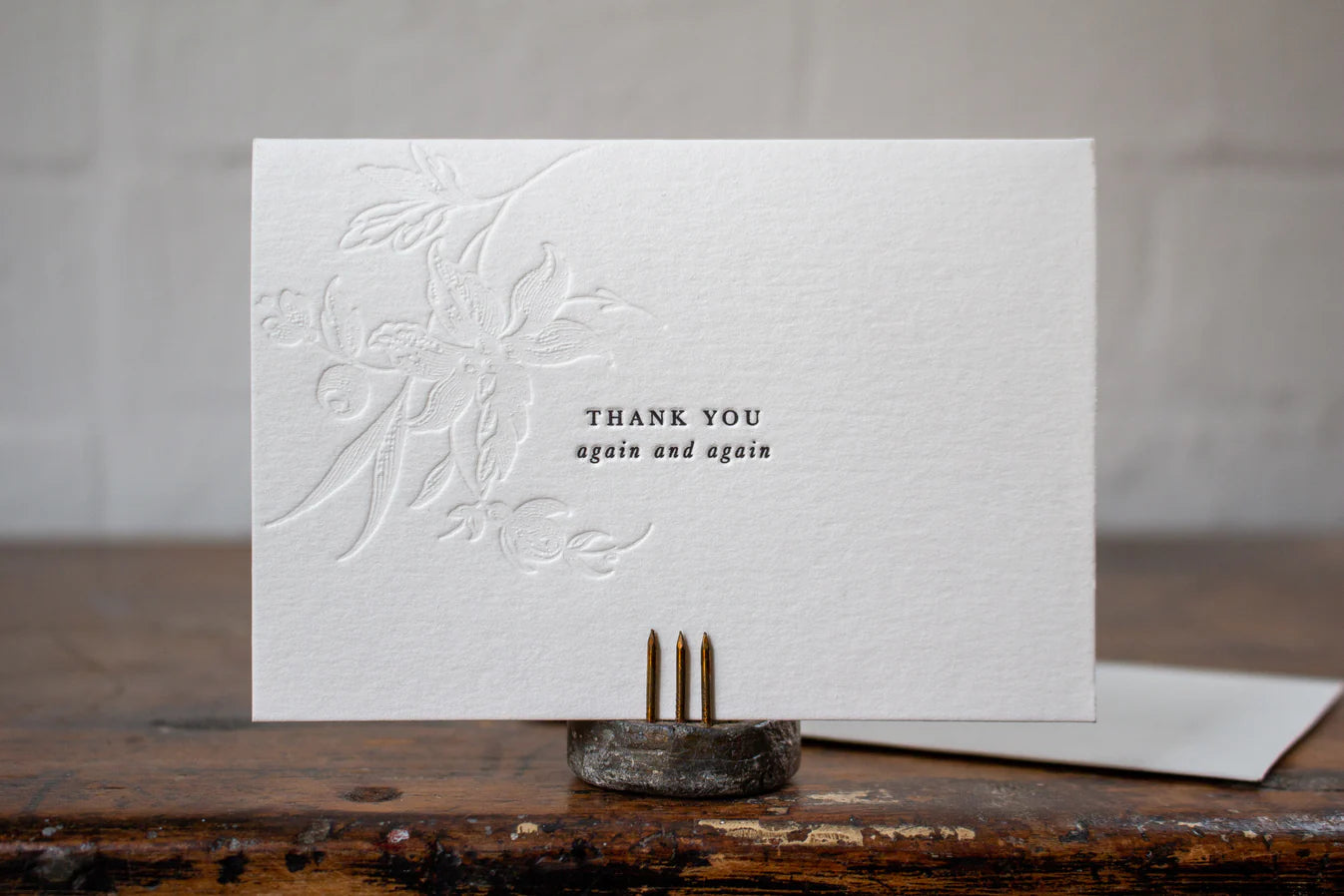 'Thank you again and again' Letterpress Card