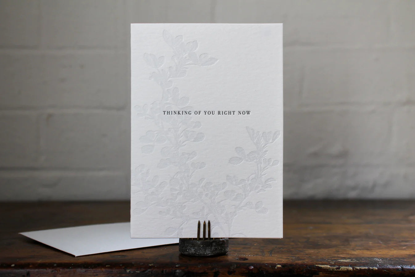 'Thinking of you right now' Letterpress Card