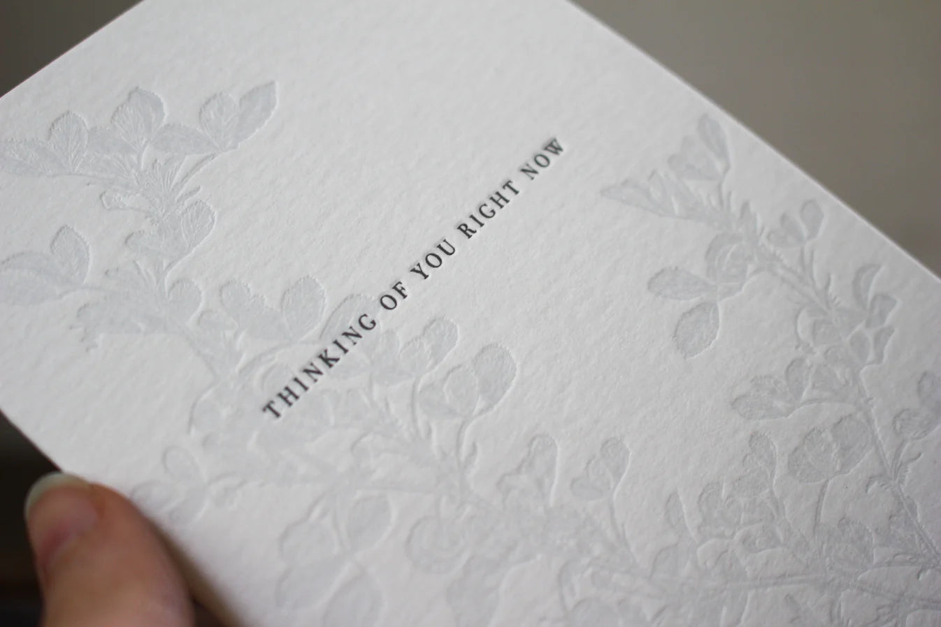 'Thinking of you right now' Letterpress Card