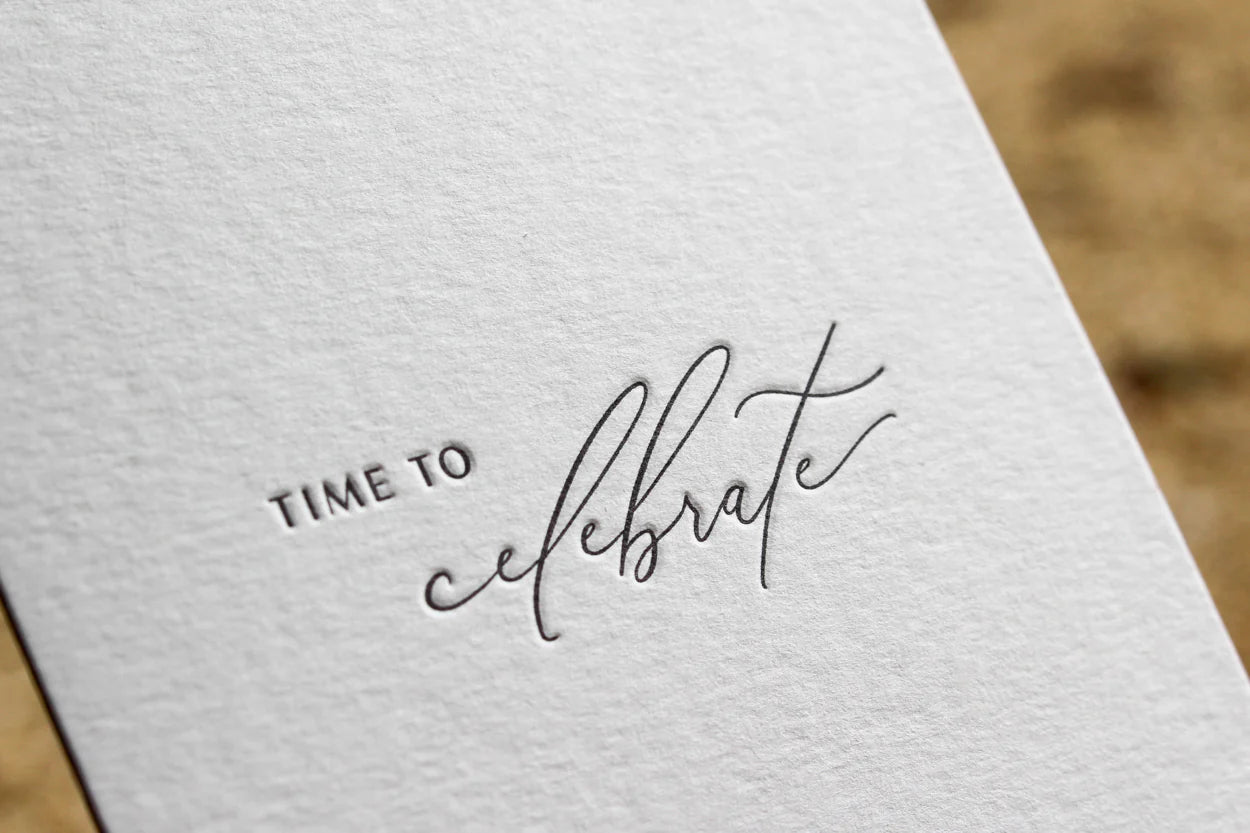 'Time to Celebrate' Letterpress Card