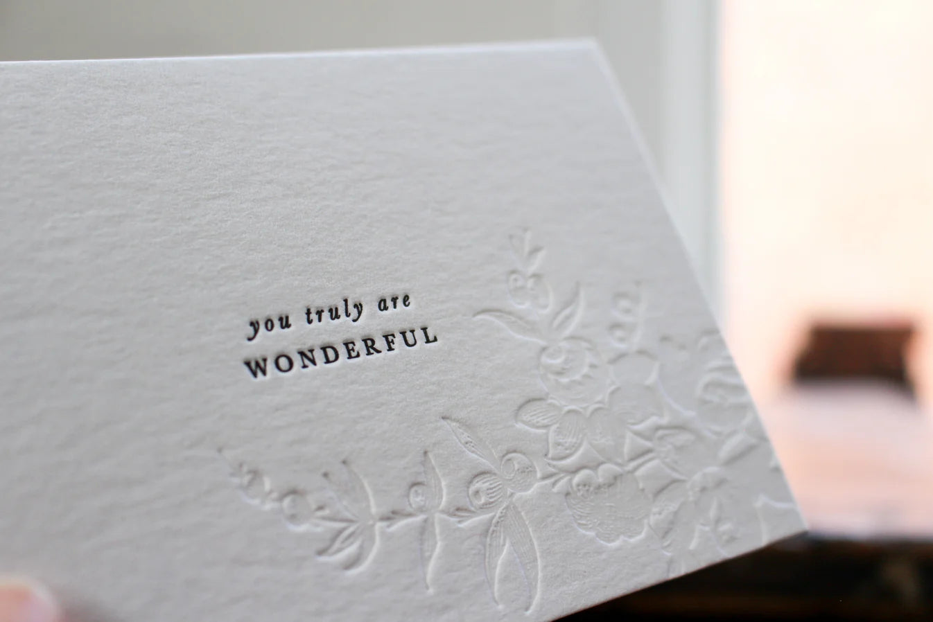 'You truly are wonderful' Letterpress Card