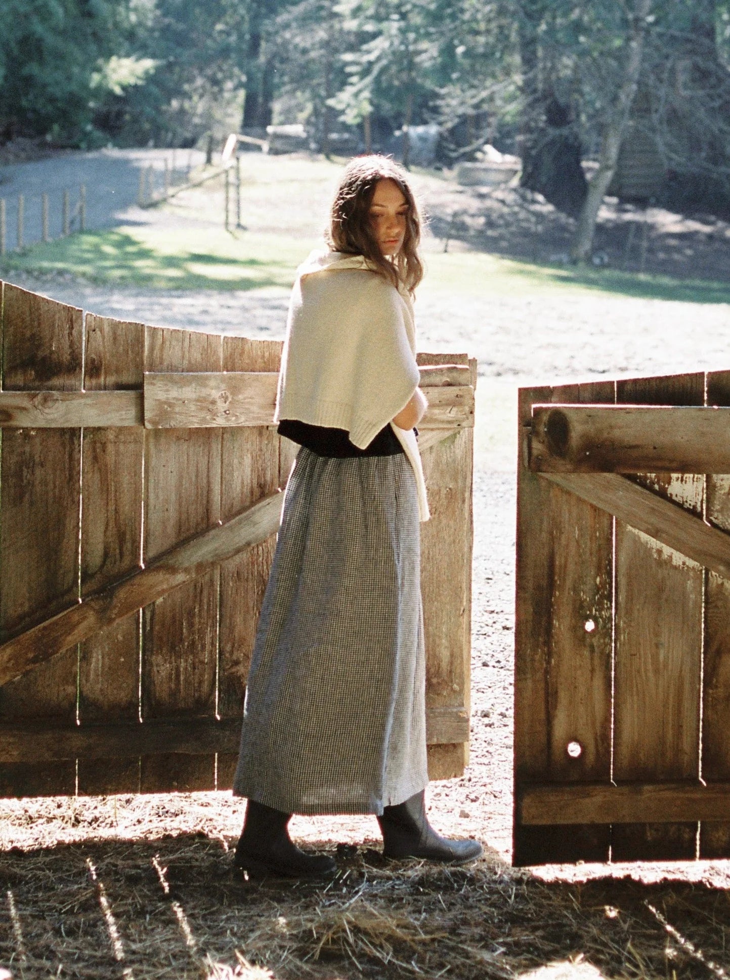 The Adrie Skirt in Gingham Noir