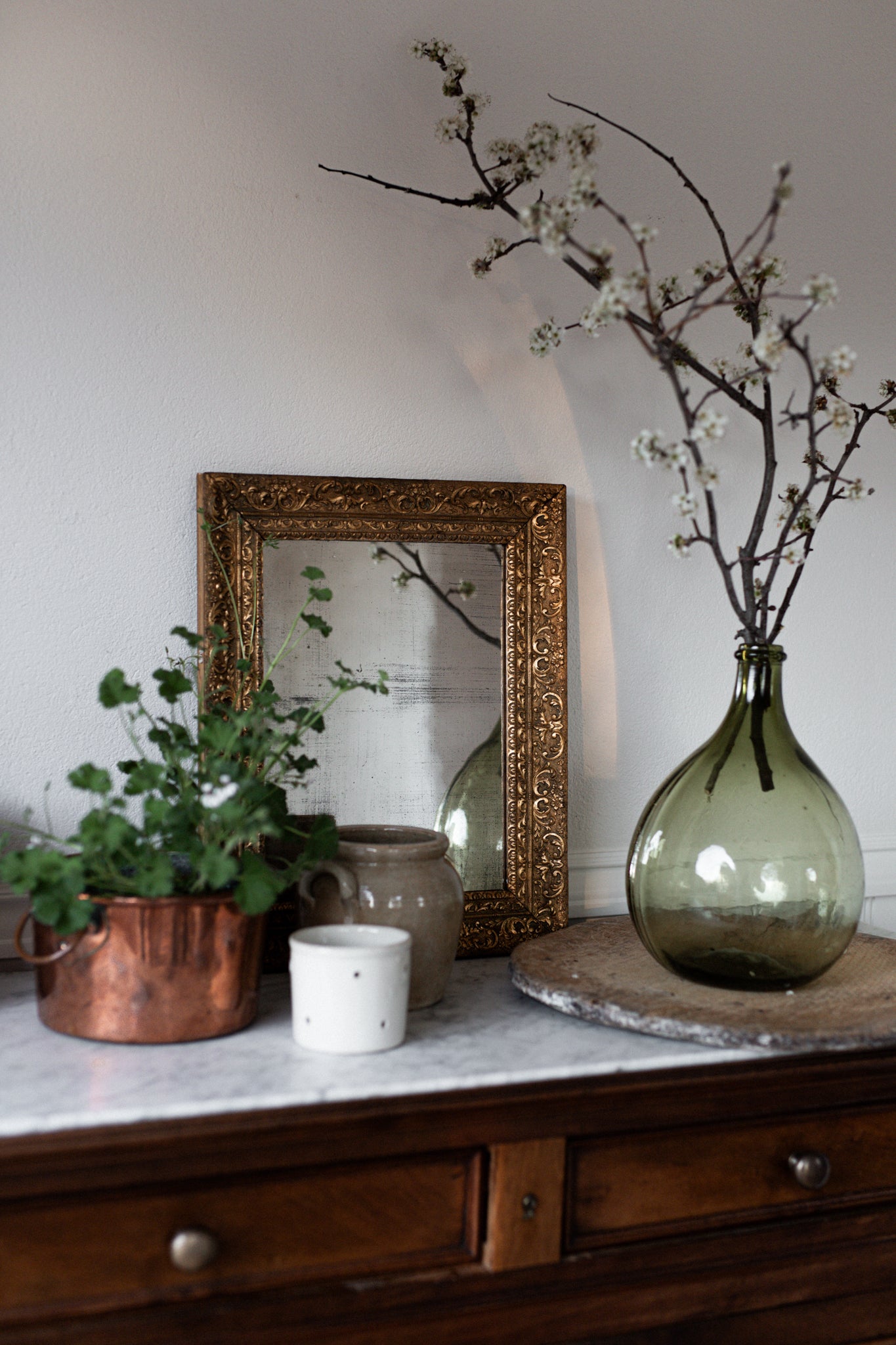 Antique European Glass Demijohn Bottle