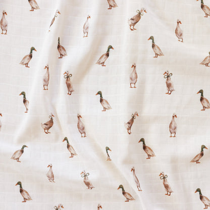Muslin Swaddle - Blue Floral