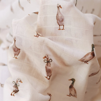 Muslin Swaddle - Blue Floral