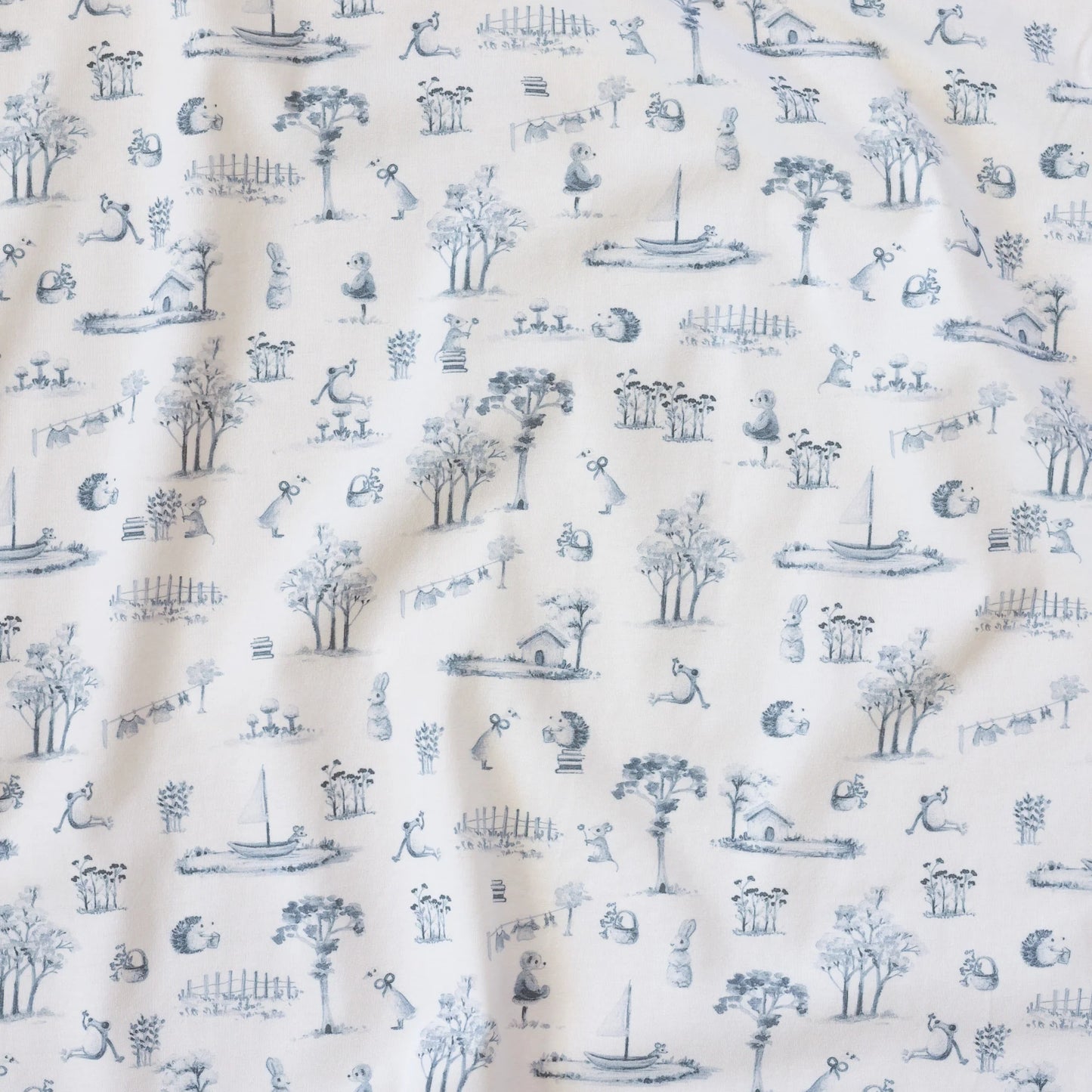 Jersey stretch wrap - Blue & White Illustration