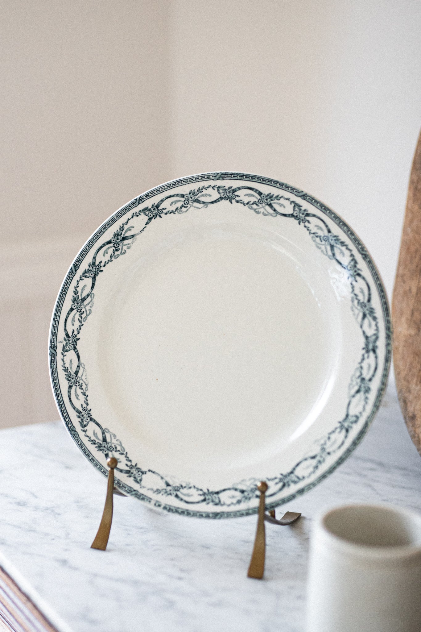 Antique French Dinner Plates | Ribbons & Roses