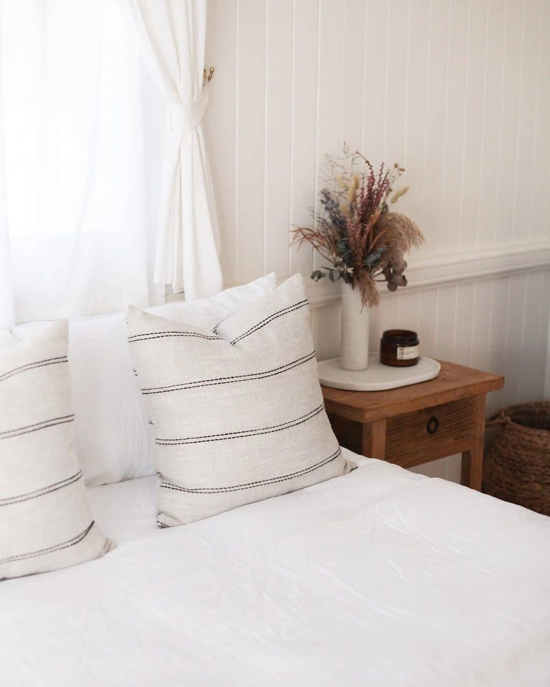 'Ana' Stripe Linen Cushion Cover