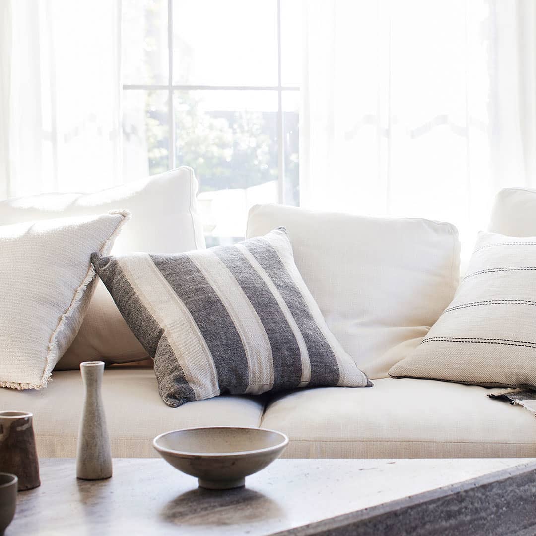 'Enzo' Stripe Linen Cushion Cover