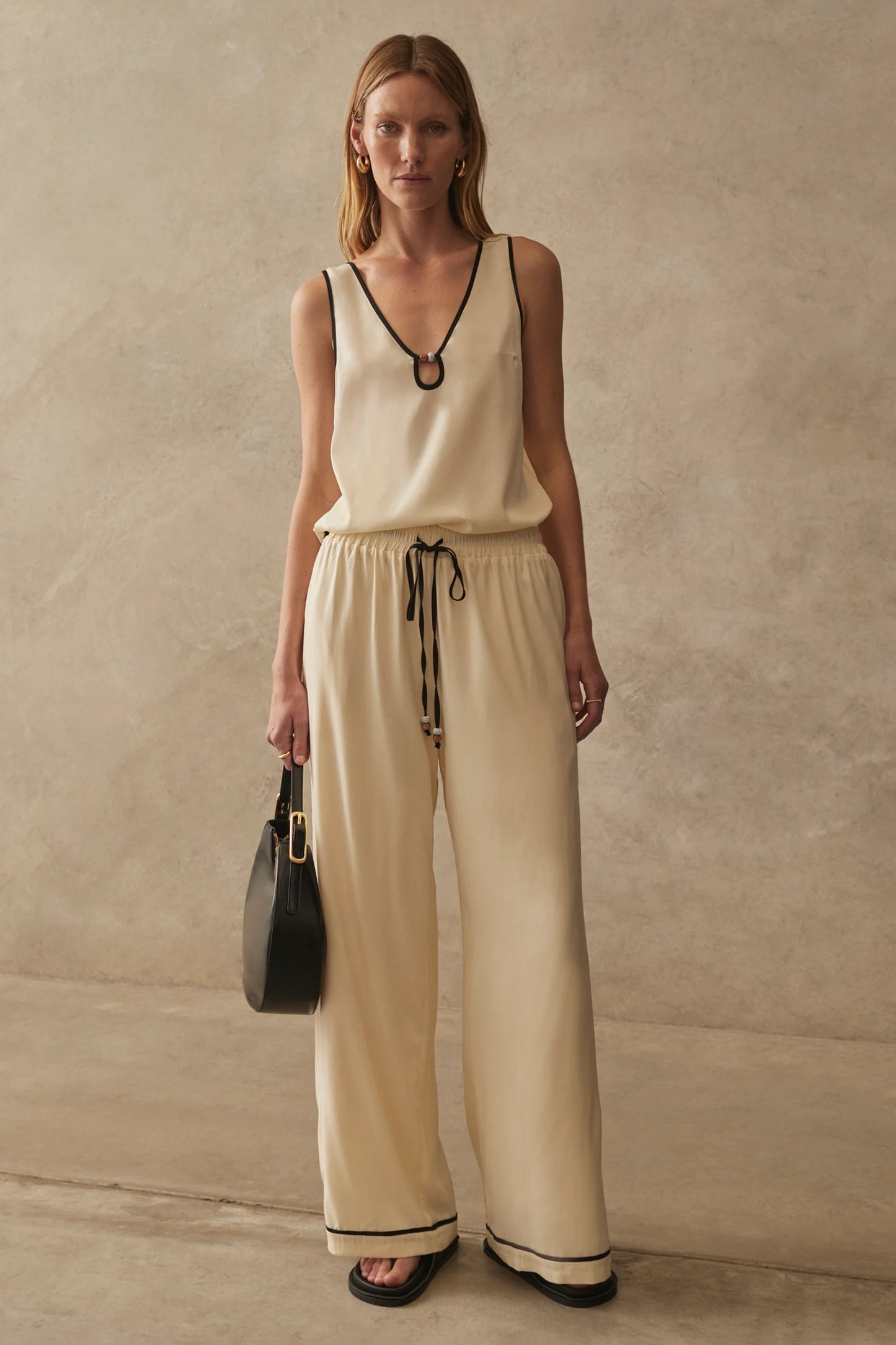 The Cleonie Top in Cream / Black