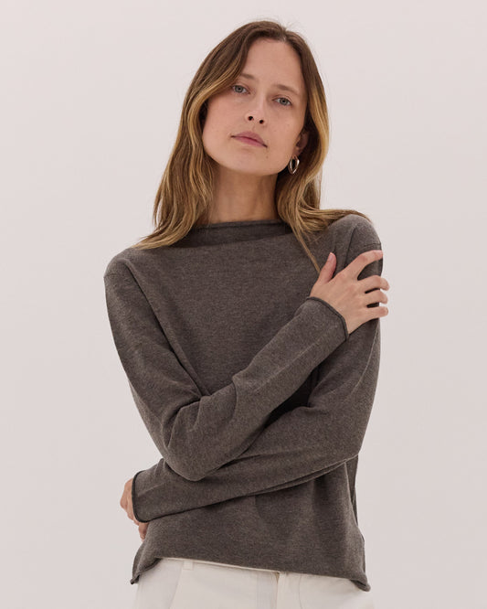 The Funnel Neck Top | Squirrel