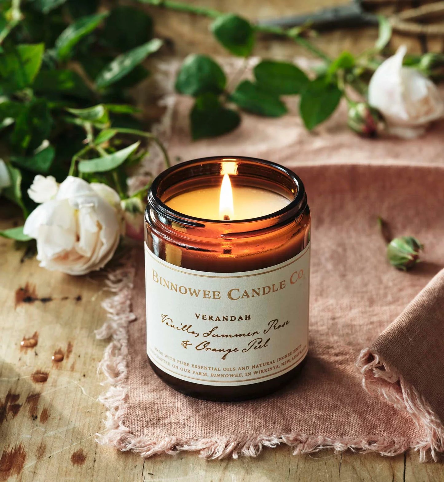 ‘Verandah’ 220mL Candle | Bush Rose, Vanilla and Orange Water