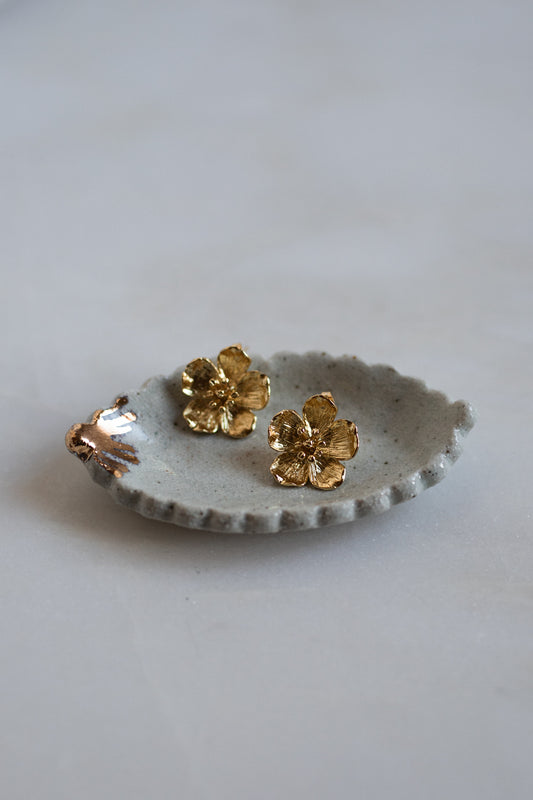 Buttercup Gold Flower Stud Earrings