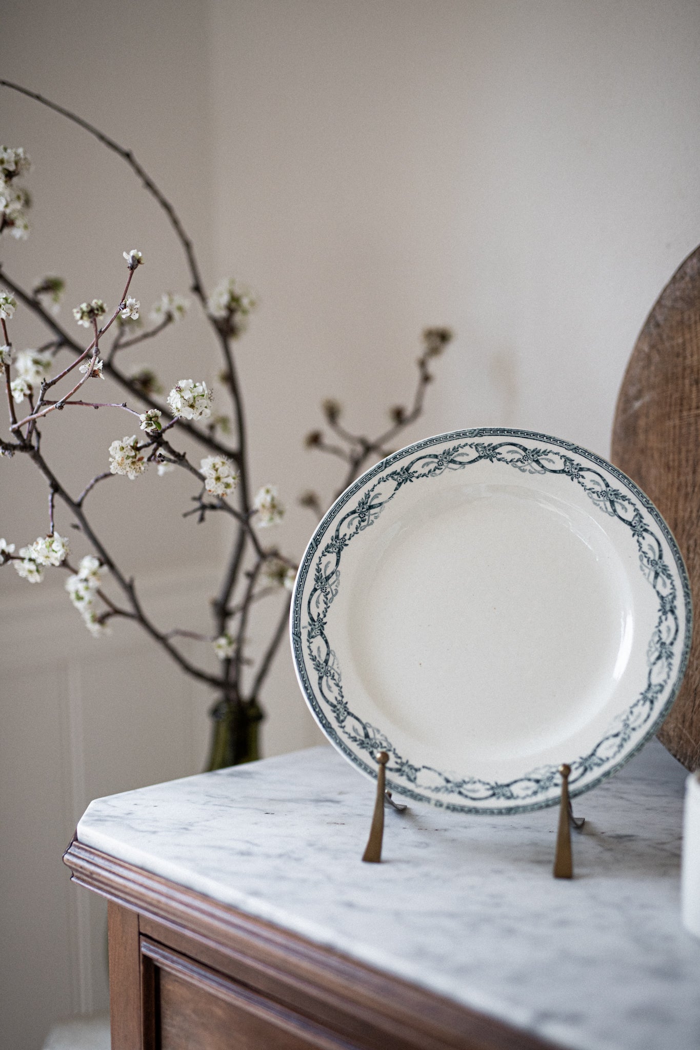 Antique French Dinner Plates | Ribbons & Roses