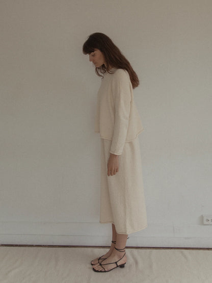The Mariel Pullover in Cotton Boucle