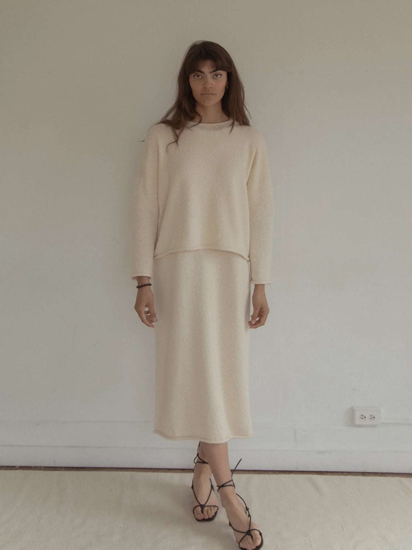 The Mariel Pullover in Cotton Boucle