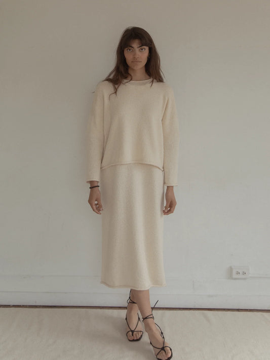 The Mariel Pullover in Cotton Boucle
