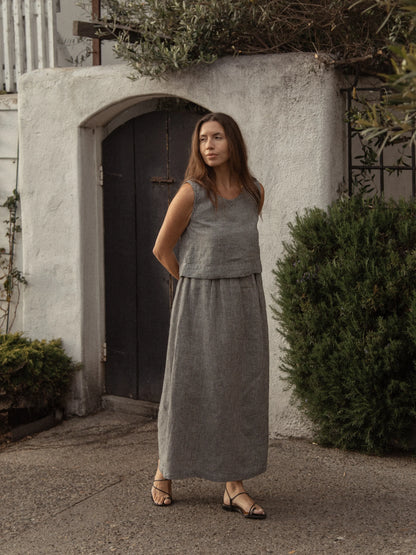 The Eva Tank in Gingham Noir