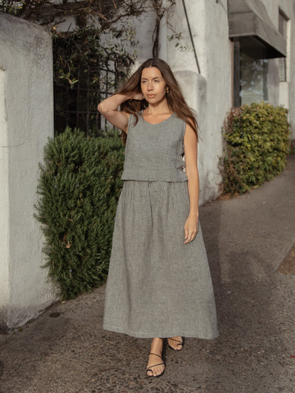 The Eva Tank in Gingham Noir