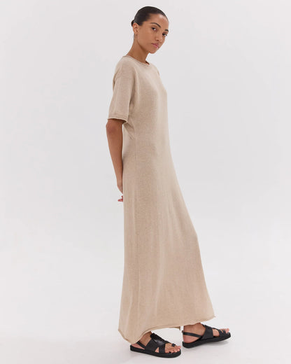 The Knit Tee Dress in Dune