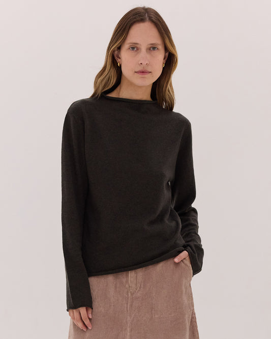 The Funnel Neck Top | Loden
