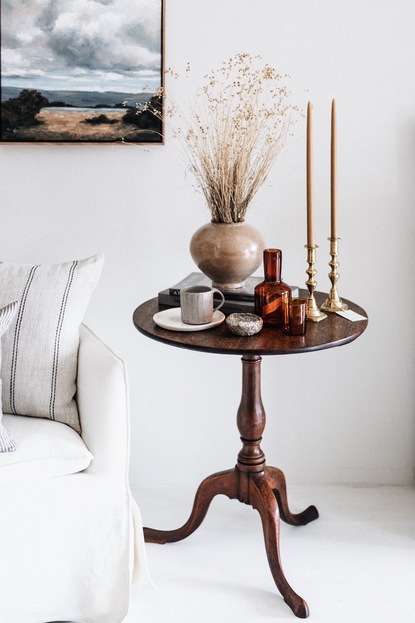 Foray Table A beautiful Antique Pedestal Side Table – ForayDesign