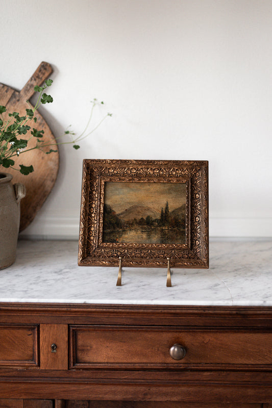 Antique Welsh Artwork in ornate frame
