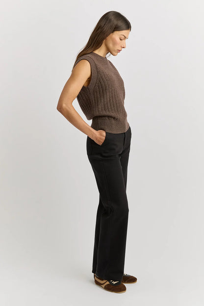 The Grid Knit Vest in Mocha