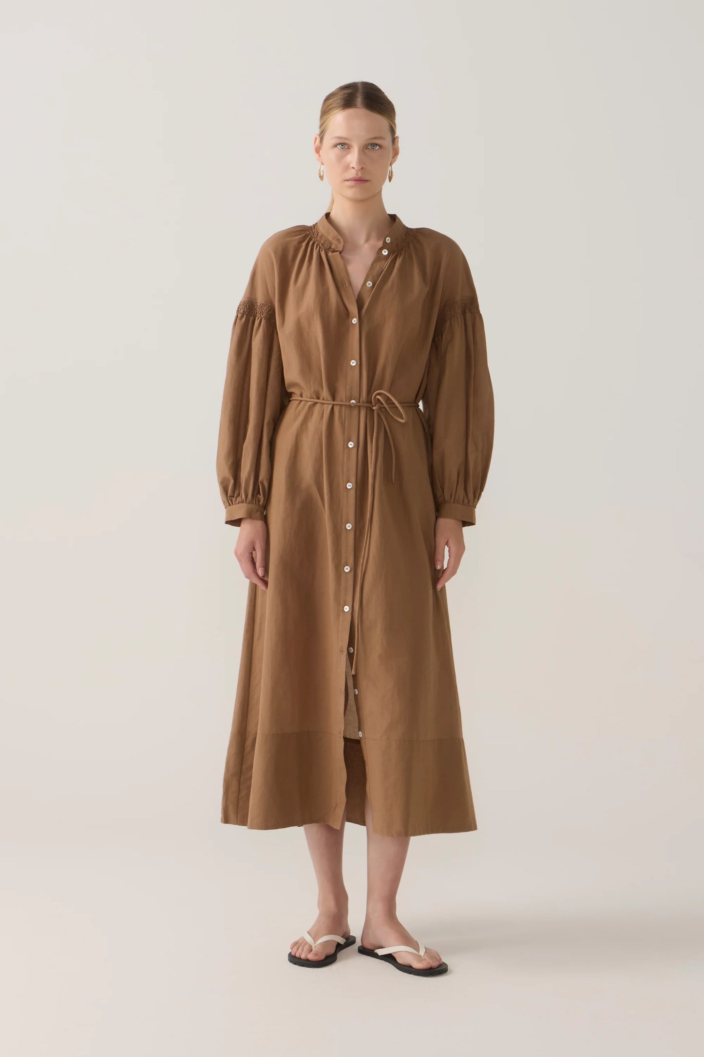 Leilani Dress | Chestnut Cotton Silk