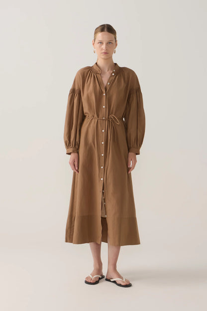 Leilani Dress | Chestnut Cotton Silk