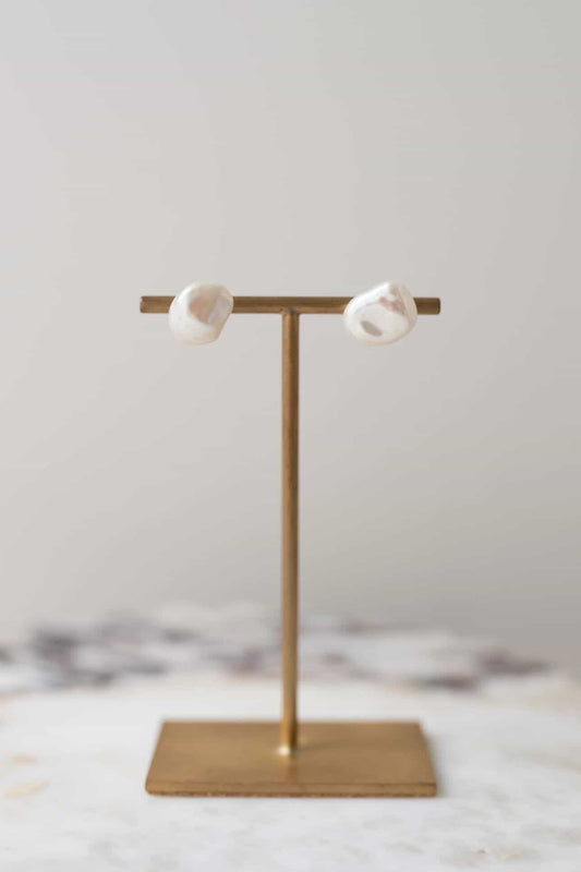'Rose' Pearl Stud Earrings | Peggy & Twig
