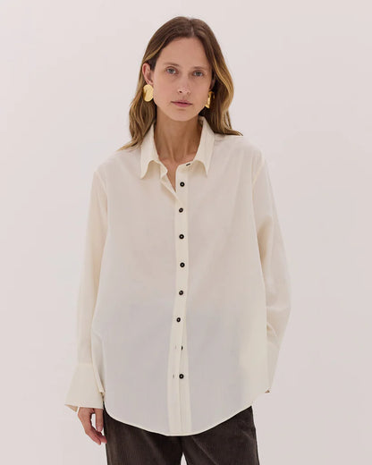 The Split Back Shirt | Vanilla
