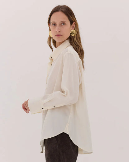 The Split Back Shirt | Vanilla